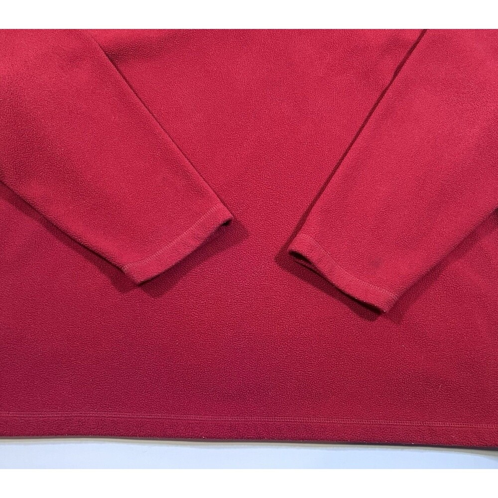 Vintage 90s LL Bean Red Fleece V-Neck Pullover Sweater Men's XL Hong Kong - Picture 2 of 9